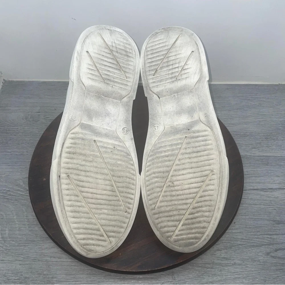 Valentino by Mario Valentino Ronald Logo Leather Sneakers White Sliver Men’s 12